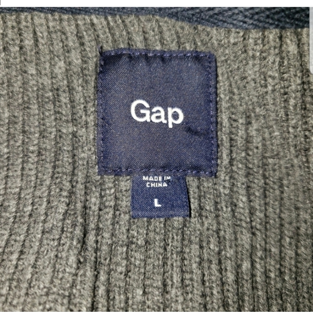 GAP mens large charcoal grey crew neck sweater - Picture 4 of 5